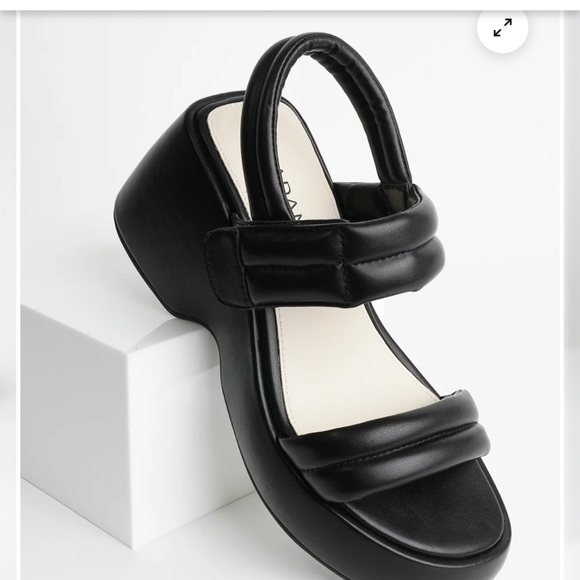 J.Adams black NWT RAYANNE PLATFORM WEDGE SANDALS 6.5 - Picture 5 of 10